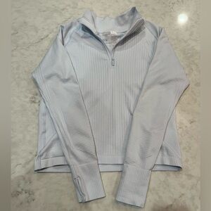 Calia Relaxed Fit 1/4 Zip Seamless Top (Light Blue)